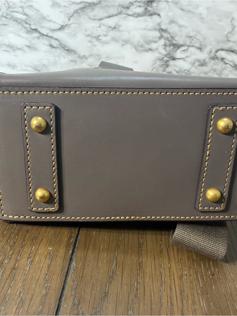 Dooney & Bourke Emerson Michaela Taupe Leather Crossbody Luxury Bag Purse - Picture 4 of 8